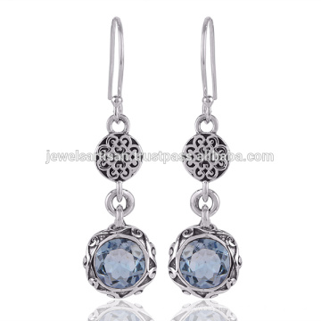 Sky Blue Topaz Gemstone 925 Sterling Silver Earring